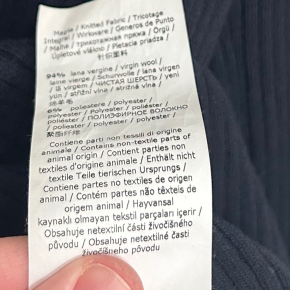 'S Max‎ Mara Black Ribbed V Neck Button Up Long Sleeve Sweater Top L - Picture 10 of 14